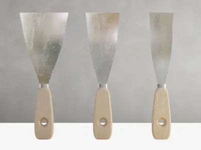 Wooden Spatula for Putty Low-poly 3D model