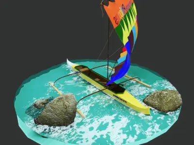 Zamboanga Vinta Boat Low-poly 3D model