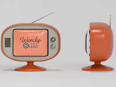 Retro TV Old Style Television 3D Model Low-poly 3D model