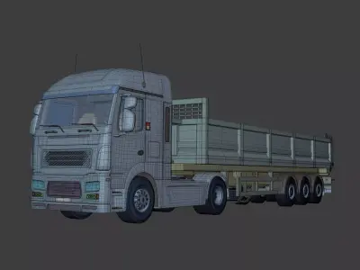 Generic Tipping Trailer - Transfer Dump - Heavy Transport Truck 3D model