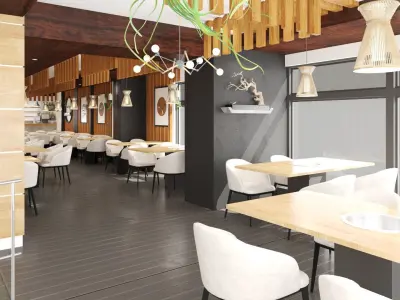 Korean Restaurant full interiors 6 cams 3D model