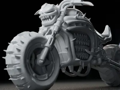Monster Bike 3D Printable STL File 250mm One Piece Model 3D print model V1