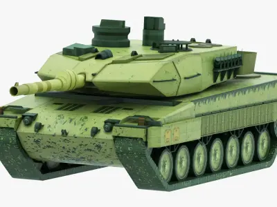 Main Battle Tank MBT Low Poly Military Vehicle Game Ready B Low-poly 3D model