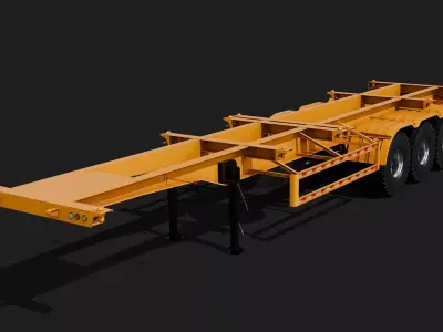 3 axle Skeleton semi trailer container chassis 3D model purchase