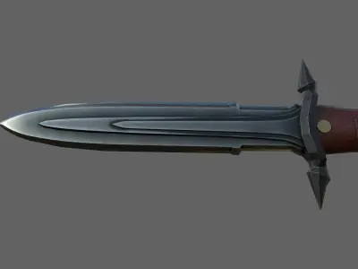 Knife Low-poly 3D model 15