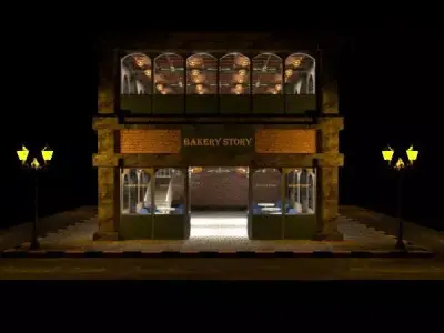 Retro Bakery shop  3D model