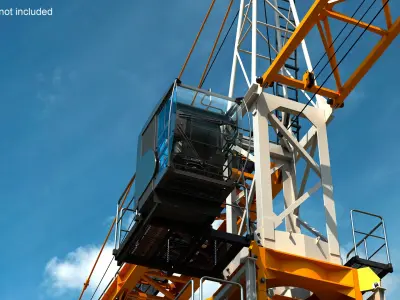 Tower Crane Cabin Black 3D model