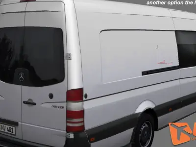 Volkswagen Crafter High Roof  Low-poly 3D model
