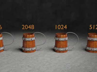 Medieval Mug Game Ready Low-poly 3D model