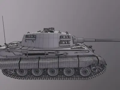 King Tiger Tank  Low-poly 3D model
