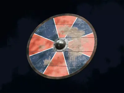 Viking shield 1 - War-Torn Low-poly 3D model