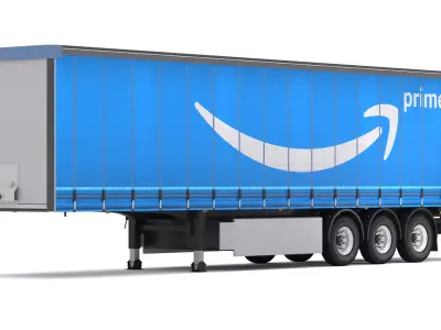 Semi Trailer Amazon Curtainsider 3D model