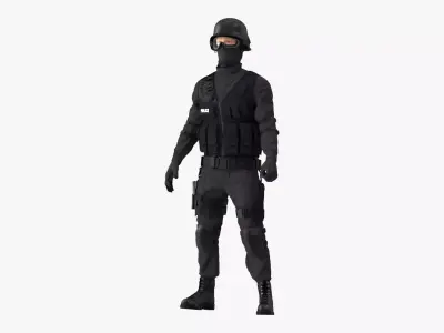 SWAT Police Officer Rigged for Maya 3D model