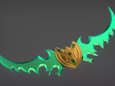 Warglaive Azzinoth WOW Illidan Warcraft glaive weapon blade 3D model