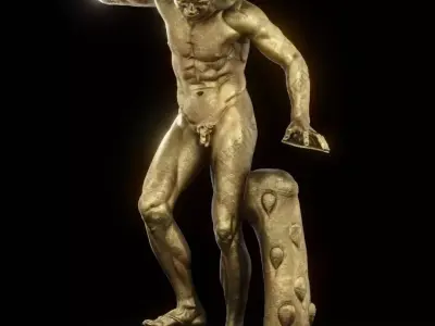 Brass Dancing Satyr Free 3D model