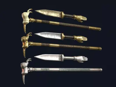 Legionary Rod and Dagger Low-poly 3D model