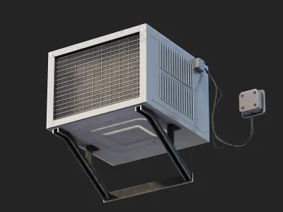 Air Conditioner set Low-poly 3D model