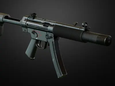 MP5 SMG Low-poly 3D model buy