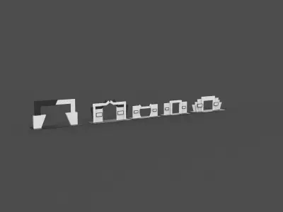 entrance gate set 02 3D model