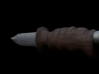 Semi-Antique Combat Bayonet Knife - Game-Ready 3D Model Low-poly 3D model