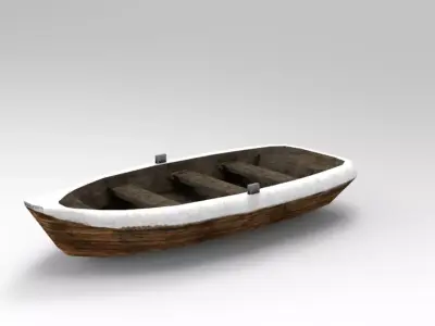 Low Poly Boat wooden Low-poly 3D model
