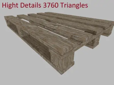 Pallet Low Poly 3D model adapted UE4 Unity Low-poly 3D model