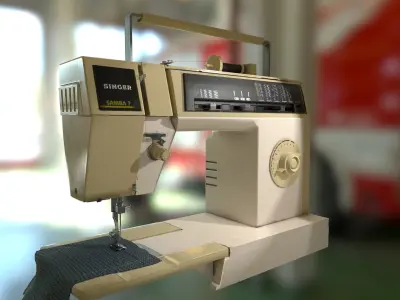Detailed Sewing Machine - PBR Low-poly 3D model