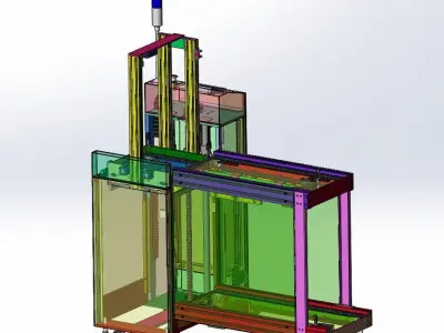 PCB Magazine SMT Loader and Unloader with Auto Pick and Place 3D model