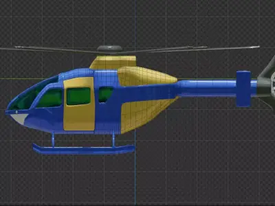 HELICOPTER GAME AND FILM READY 3D model