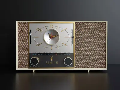 Vintage Zenith F 728 Clock Radio 3D model