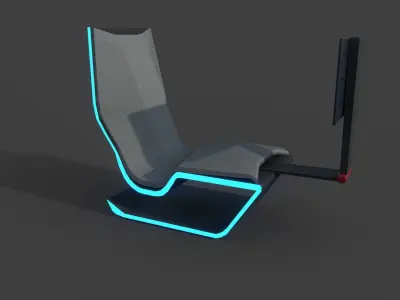 Sci-Fi Chair 02 Low-poly 3D model