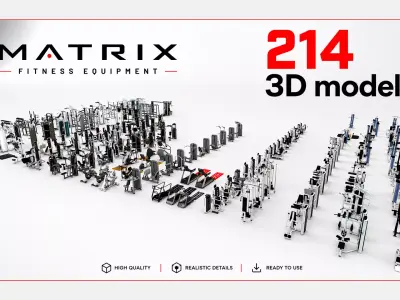 MATRIX Gym Equipment Pack - 214 3D Models FBX OBJ C4D 3D model