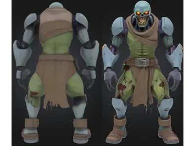 Undead Cyber Gladiator Low-poly 3D model