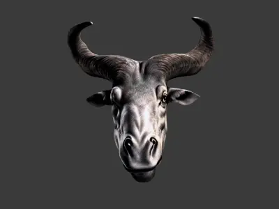 Deer Animal Head Low-poly 3D model 12