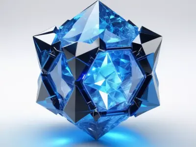 SciFi Blue Crystal Gemstone 3D model