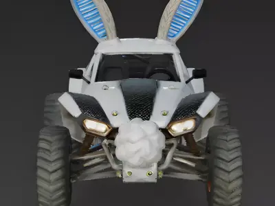 Realistic Future Bunny Buggy 3D Model Low-poly 3D model