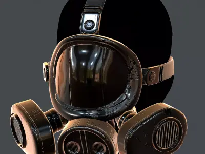 Gas mask helmet 3d model scifi Low-poly  Low-poly 3D model 25