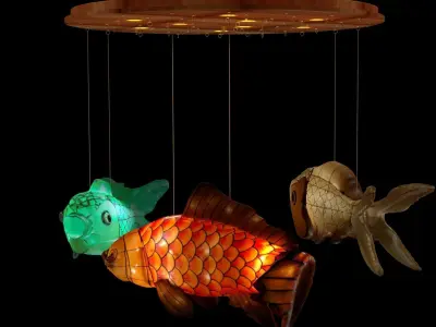Chinese fish  lantern  3D model purchase