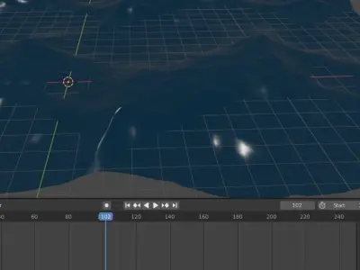 ocean game ready water surface Free low-poly 3D model