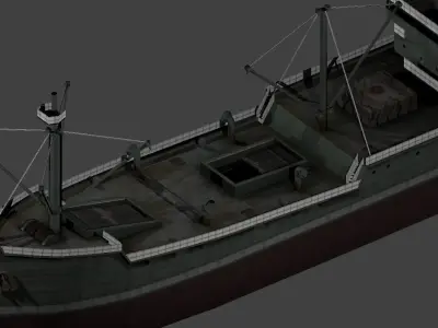 Japanese Merchant Ship Low-poly 3D model
