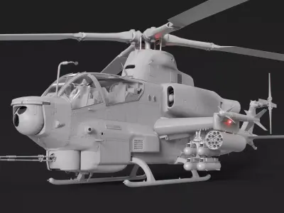 Bell AH-1Z Viper Attack Helicopter Model only 3D model