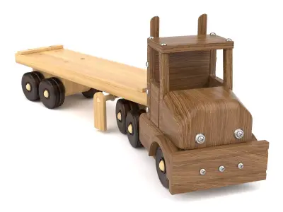 Wooden toy truck 26 3D model