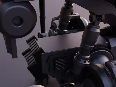 mecha futuristic robot Low-poly 3D model