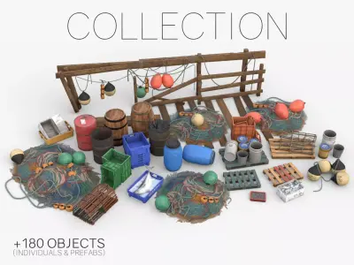 Harbor Assets Collection 3D Model Pack