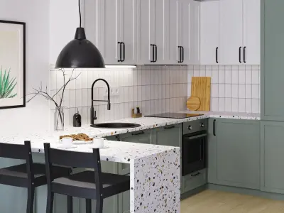 Scandinavian apartment interior 36sqm 3D model