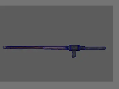 Medieval HandCannon Long handle Version 3D Model Lowpoly Low-poly 3D model