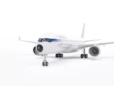 Airbus A350-900 Lufthansa retro 3D model