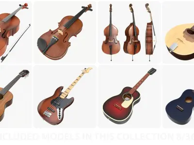  Musical Instrument Large Collection 01 - 36 PBR models 