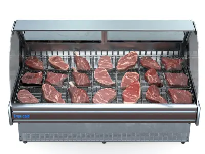 Meat commercial Display Refrigerator Low-poly 3D model
