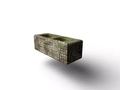Concrete block old Free low-poly 3D model